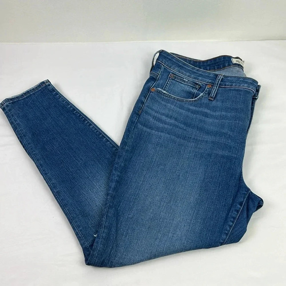 Madewell Women’s 34 Stretchy Distressed 9” Mid Rise Skinny Jean - Picture 1 of 14